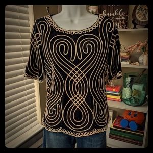 Vintage short sleeved embellished top